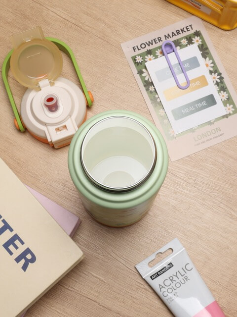 ขวดน้ำเก็บความเย็น เคลือบเซรามิก EKOZOU KATI AND CHATHAI ขนาด 750ML. (PINK-CREAM)